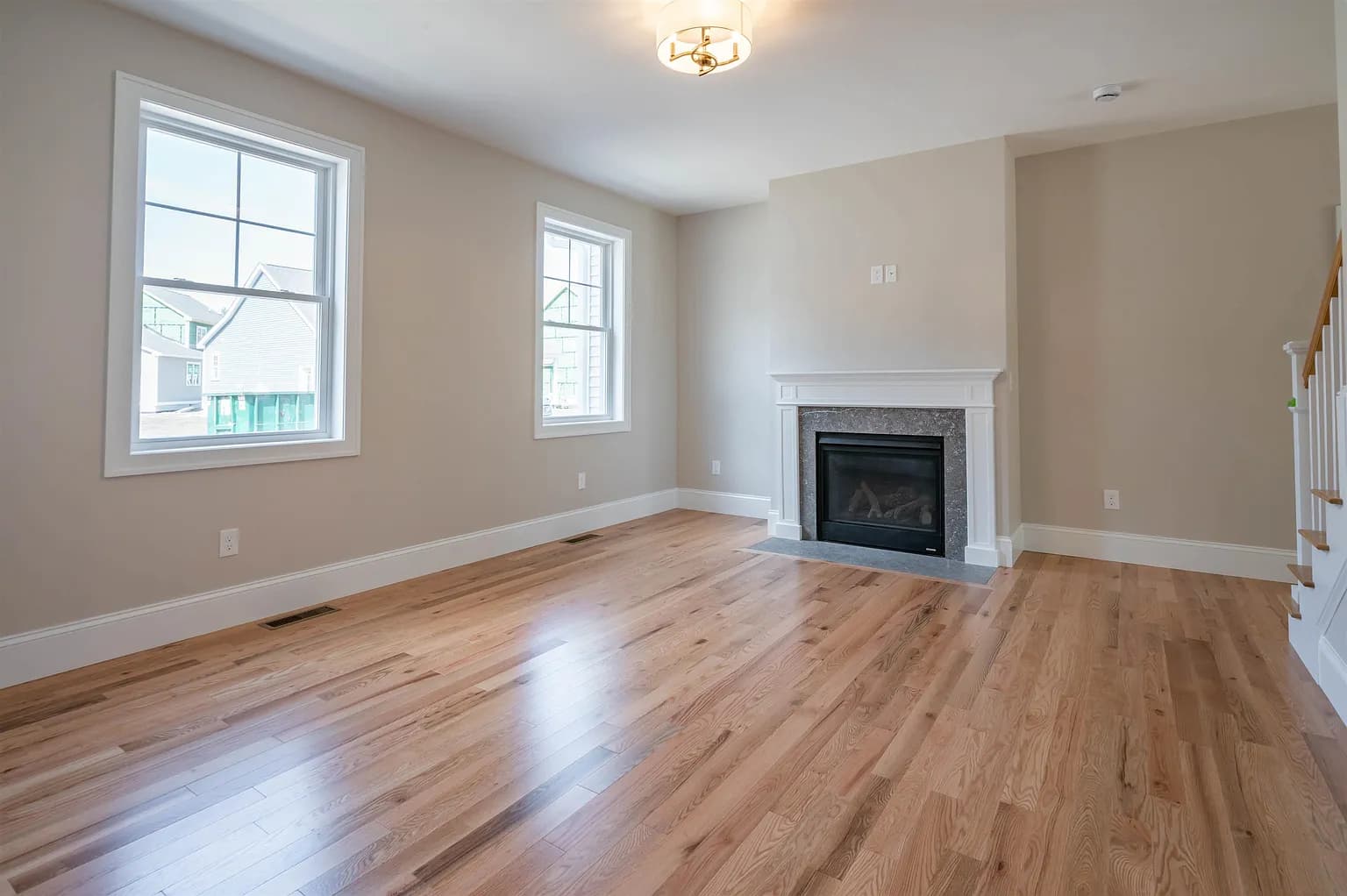 Empty living room before professional staging